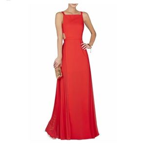 BCBG BT POPPY BRIELLE SLEEVELESS SIDE PLEATED GOWN